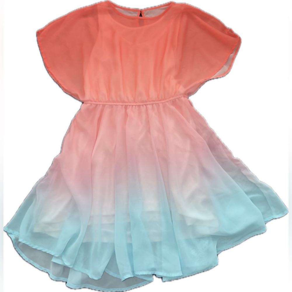 H&M Girls Ombre Coral and Blue Dress